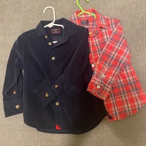 Toddler boy size 3 untuckit brand button up long sleeve dress shirts (two)